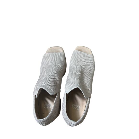 Eileen Fisher Tan Knit Peep Toe Bootie Sz 10 - Picture 2 of 3